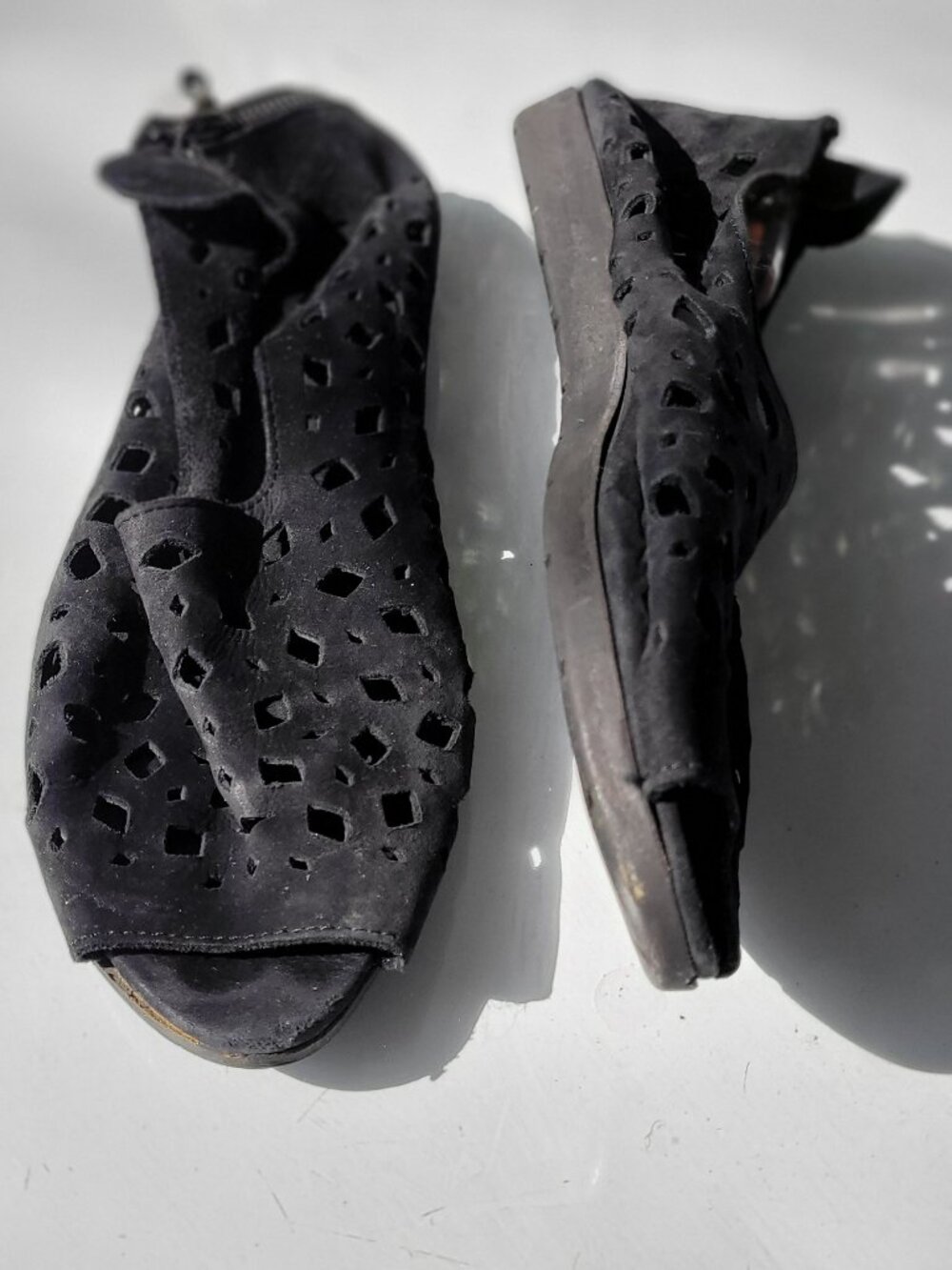 Arche Nirick Black Nubuck Suede Shoes Cutout Design Size EU 40